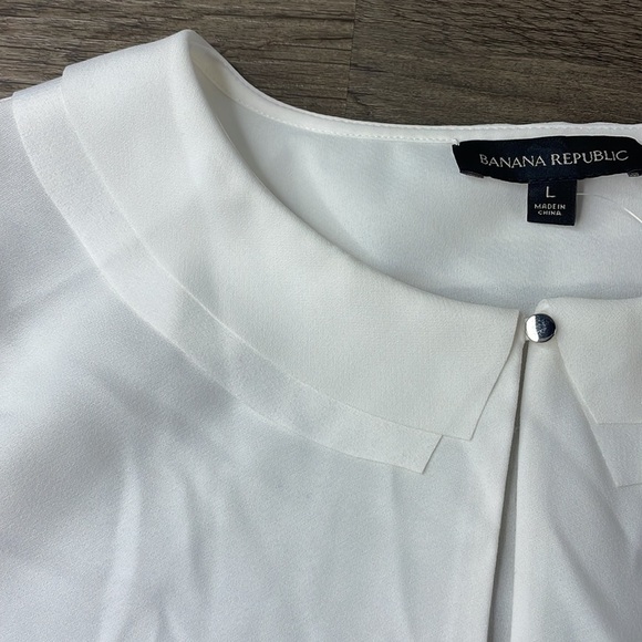 NWT Banana Republic Women’s Cream Collared Blouse, size L - Picture 3 of 10